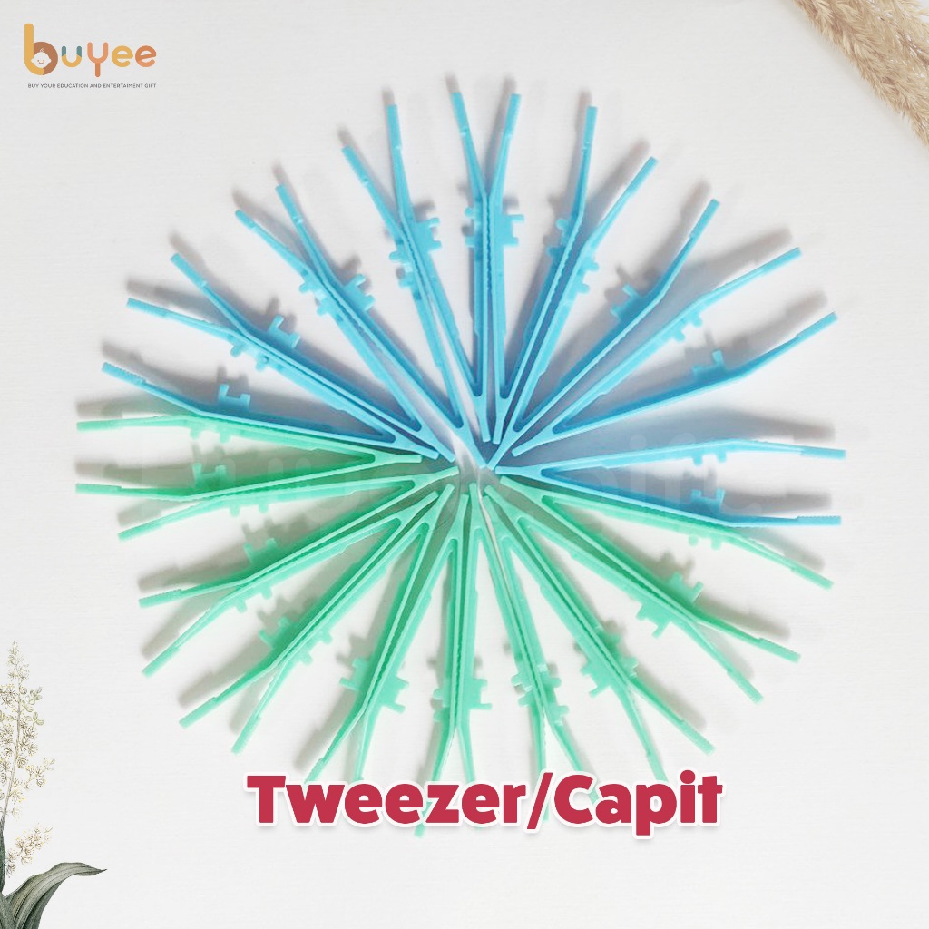 BUYEE GIFT - Mini Tweezer | Pencapit Kecil Plastik | Mainan Anak Montessory Pencapit