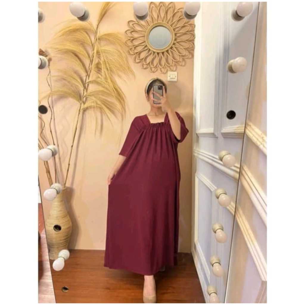 DASTER  CRINKLE MODEL KARET DEPAN BUSUI / DASTER KERUT DADA JUMBO