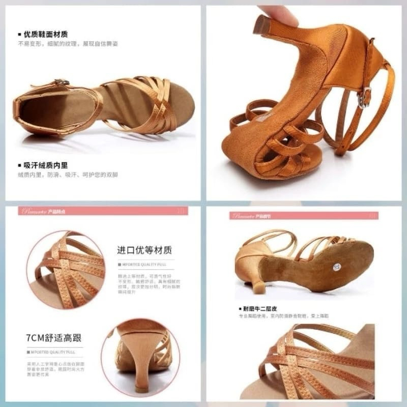 Sepatu Dance Tali Hak 5cm dan 7cm Sepatu Line Dance Belly Dance Salsa Latin Kostum Murah Baru Import