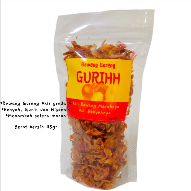 

Bawang Goreng GURIHH, kualitas Grade A Dijamin Bawang merah asli