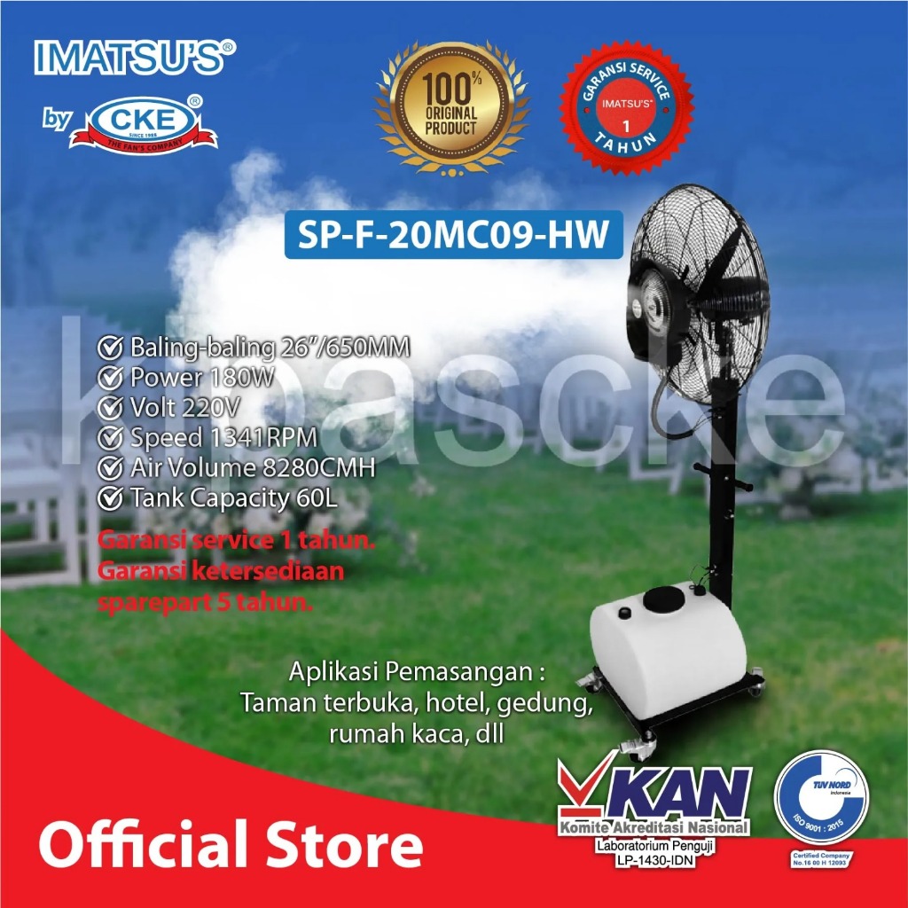 IMATSU'S Spray Fan 30 Inch SP-F-30MC09-HW Kipas Embun Uap Kabut Misty