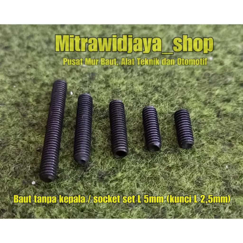 baut socket set L screw 5mm M5 m6x5,6,8,10,12,15, 20, 30,35, 40, 50 kunci L 2.5mm setara baut kunci 