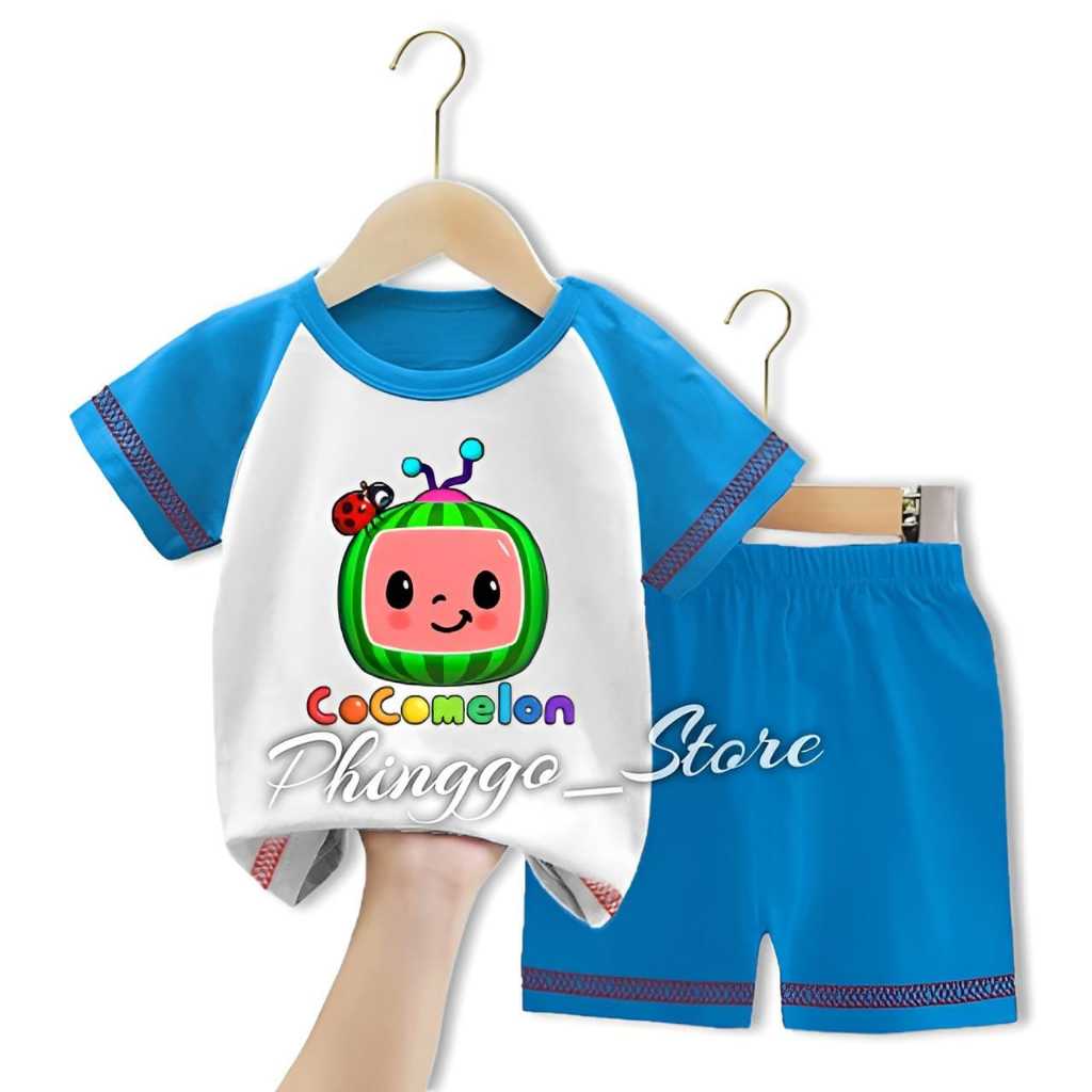SETELAN KAOS COCOMELON ANAK COWOK CEWEK 1-6 TAHUN/SETELAN BAJU ANAK