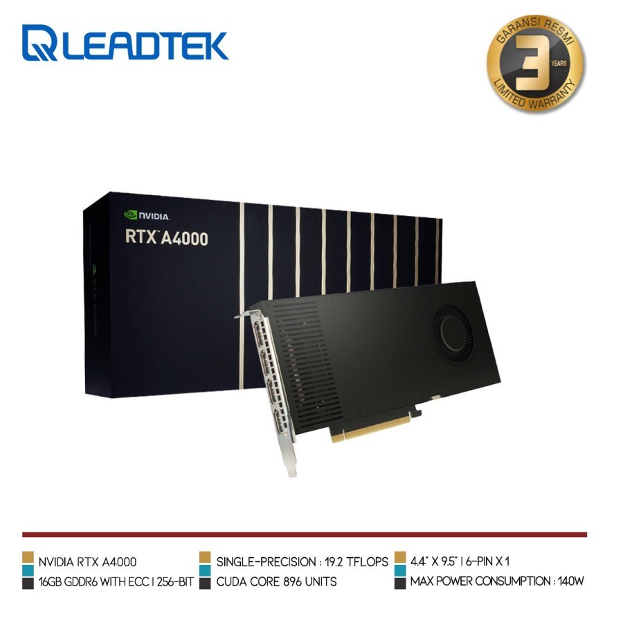 LEADTEK QUADRO NVIDIA RTX A4000 16GB GDDR6 - VGA Card