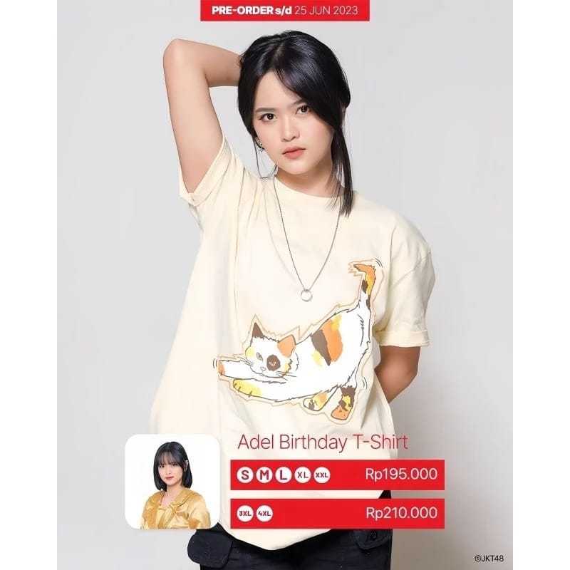 Kaos JKT48 Birthday T-Shirt Reva Fidela (Adel) 2023 - Cream