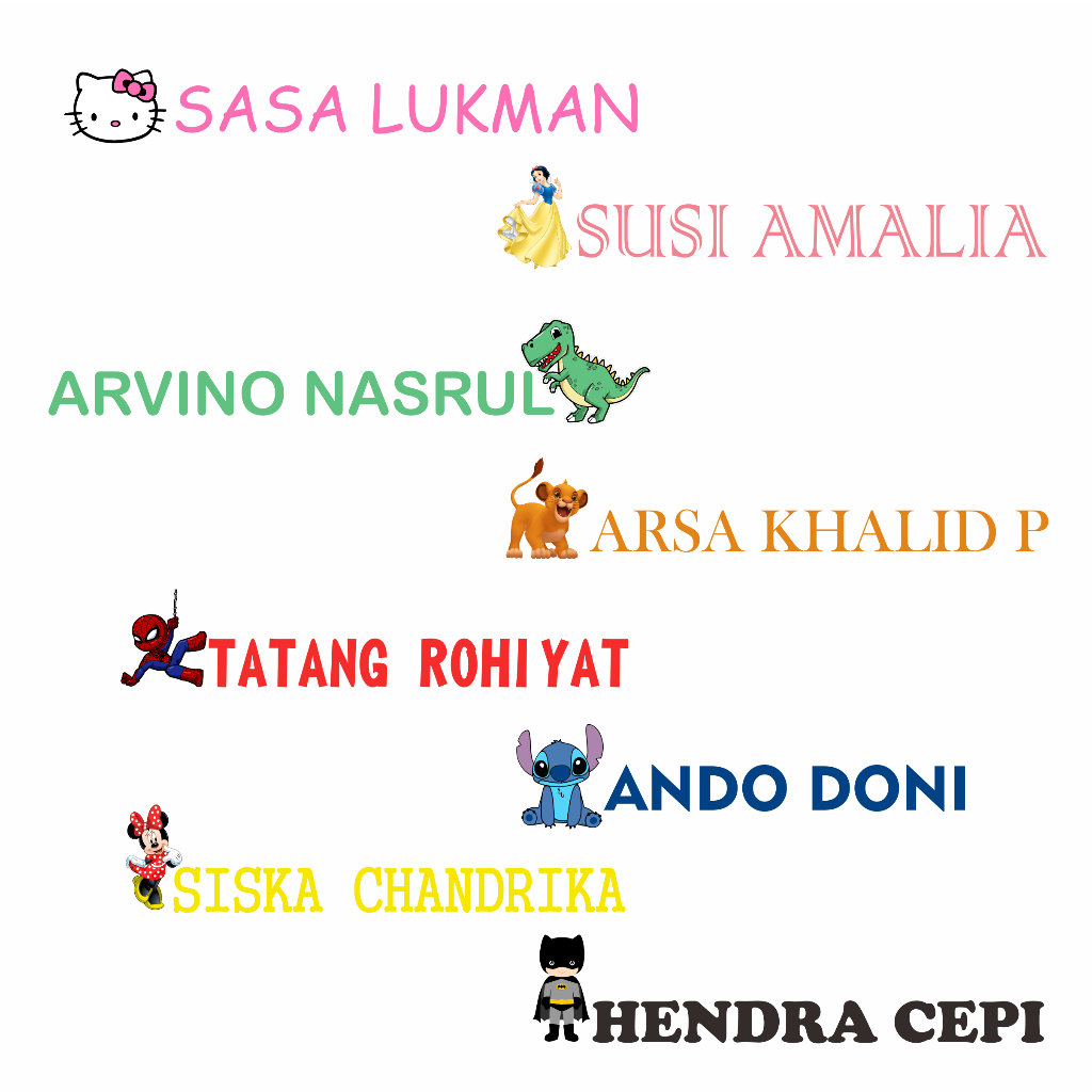

Stiker Label nama, Label buku Tanpa Cutting