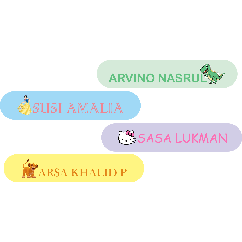 

Stiker label nama kotak, label buku (Tanpa cutting)