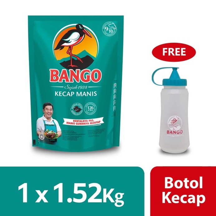 

Ready Stok Bango Kecap Manis Pouch 1.52Kg Free Botol Kecap Bulat !!