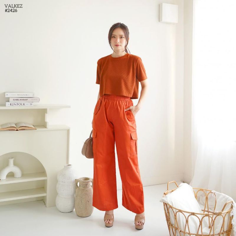 Stelan Baju Celana Panjang Wanita Rajut