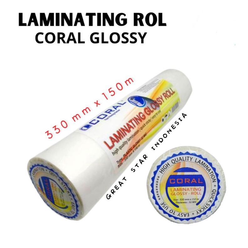 

12.12 FLASH SALE Laminating Roll Glossy 32 Mic Great Star 150 m grosir