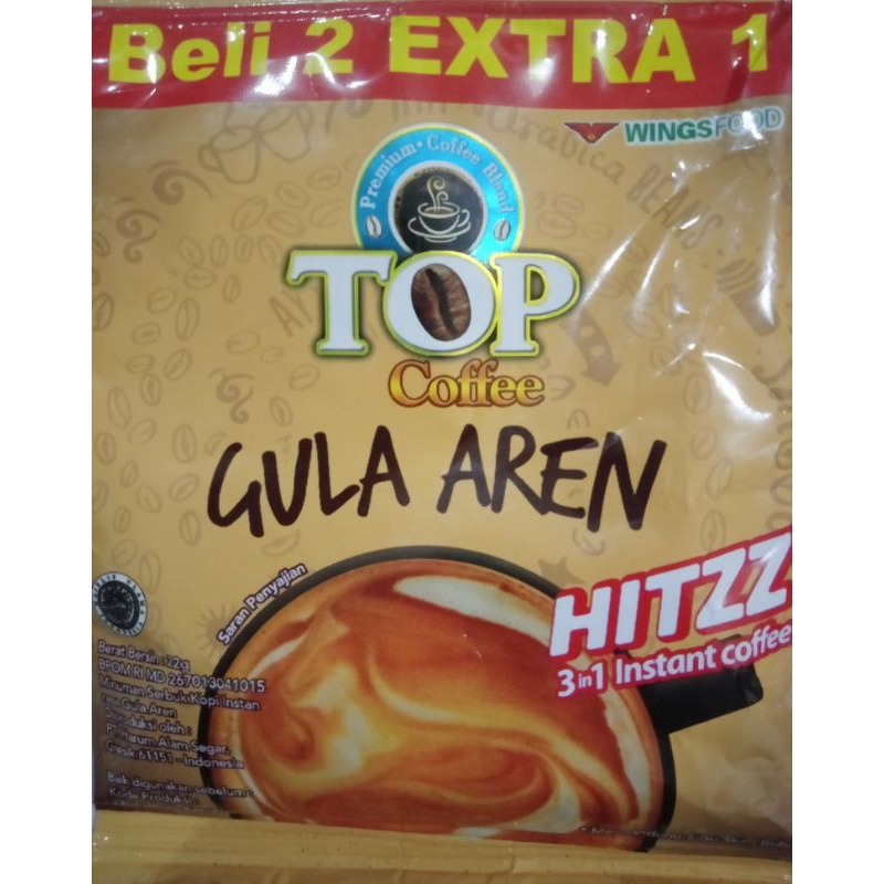 

kopi top gula aren per renceng isi 15 sachet