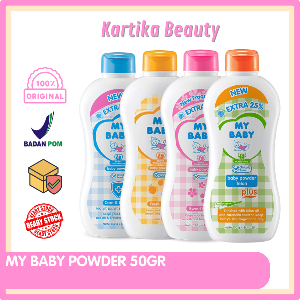 MY BABY POWDER 50 GRAM BEDAK TABUR UNTUK BAYI BOTOL KECIL PUPUR TALC BEBI TRAVEL SIZE