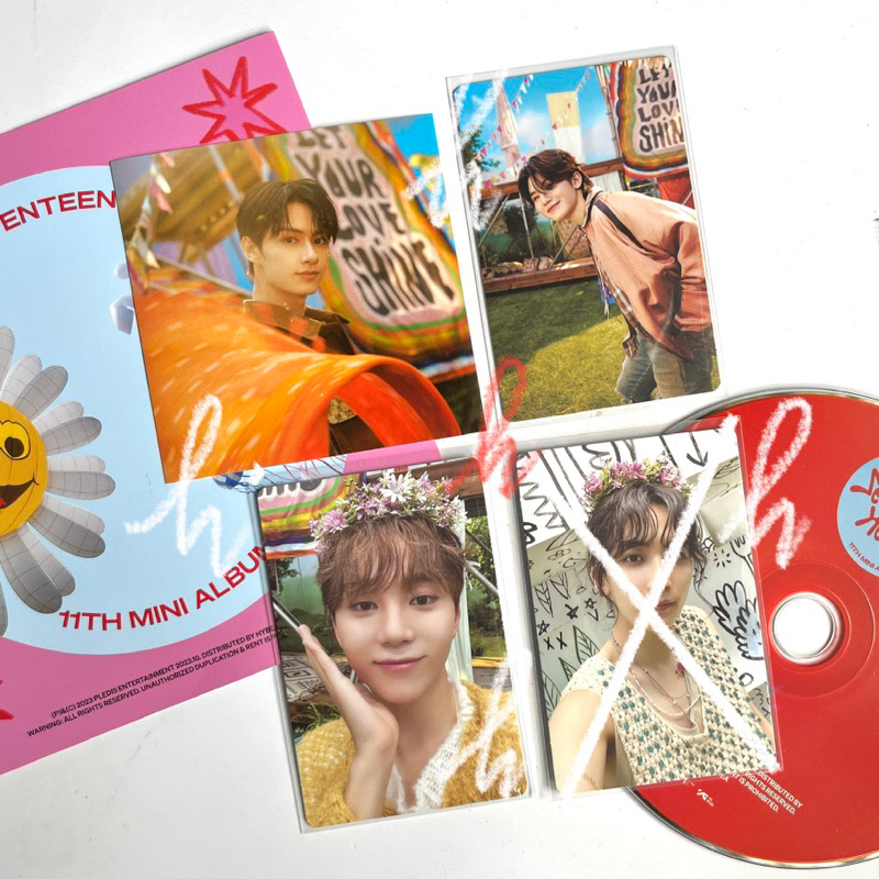 pc photocard seventeenth heaven 2:14 pm seungkwan crown woozi mini card sticker jun svt seventeen