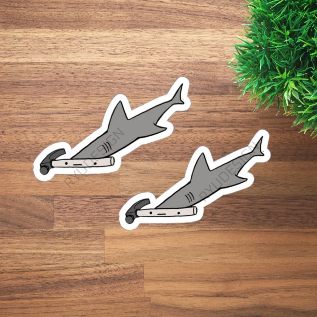 

Sticker Ikan Hiu Martil Palu Hammerhead Shark Satuan Lucu Sea World