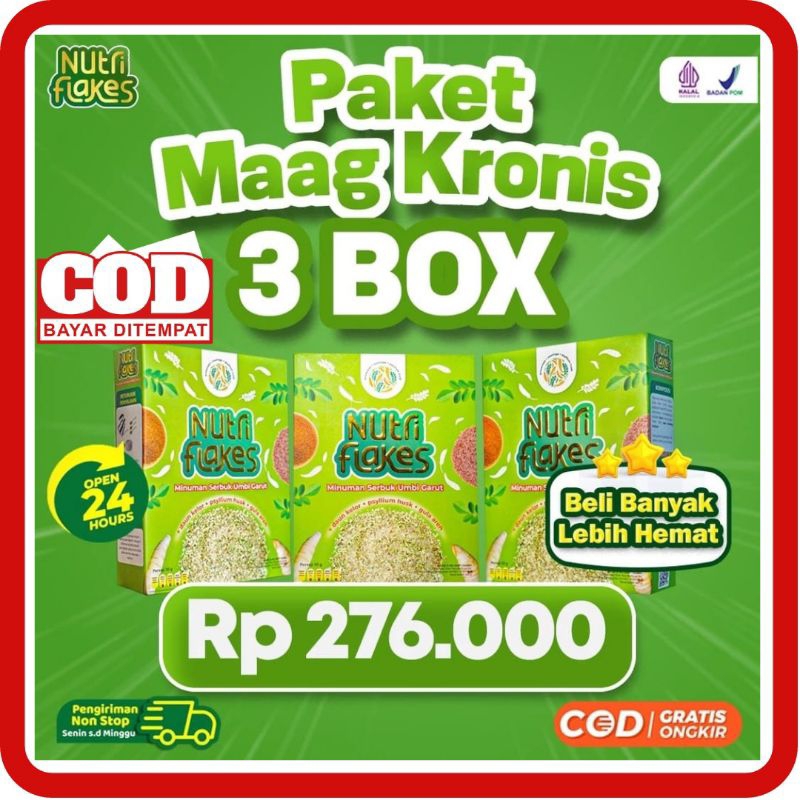 

NUTRIFLAKES - NUTRI FLAKES NUTRIFLAKE SEREAL UMBI GARUT UNTUK MAAG ASAM LAMBUNG GERD KEMBUNG MUAL & PENCERNAAN