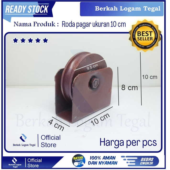 RODA PAGAR 10 CM BESI COR UNTUK PINTU GERBANG & PAGAR