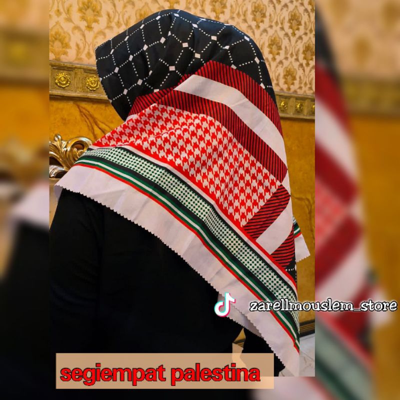 ZARELLFASHION - SEGIEMPAT VOAL PALESTINA ( HIJAB SEGIEMPAT PALESTIN MOTIF MM5 )