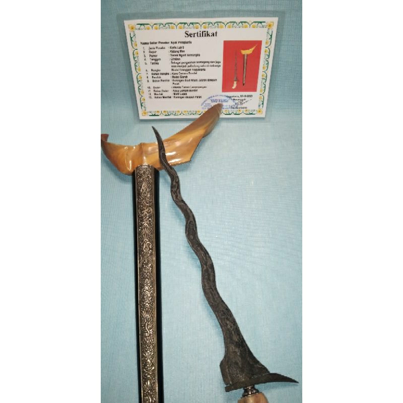 Keris Luk 9 Kidang Mas Sepuh Bersertifikat