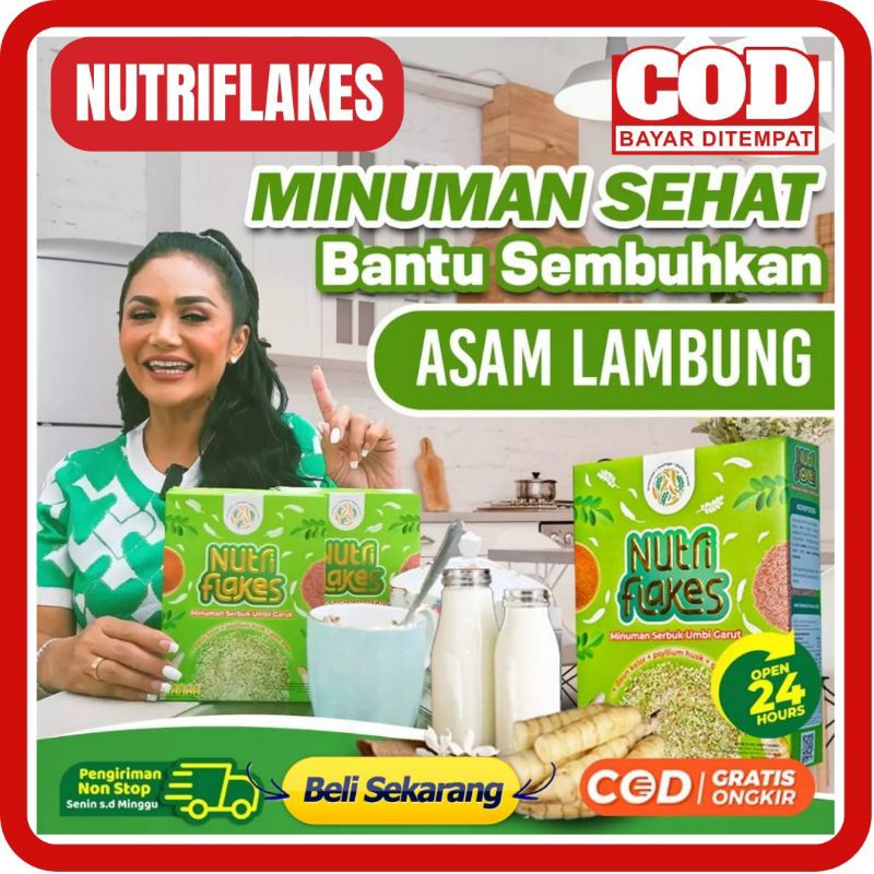 

NUTRIFLAKES - NUTRIFLAKES SEREAL UMBI GARUT AMPUH ATASI ASAM LAMBUNG MAAG GERD KEMBUNG MUAL DAN MASALAH PENCERNAAN