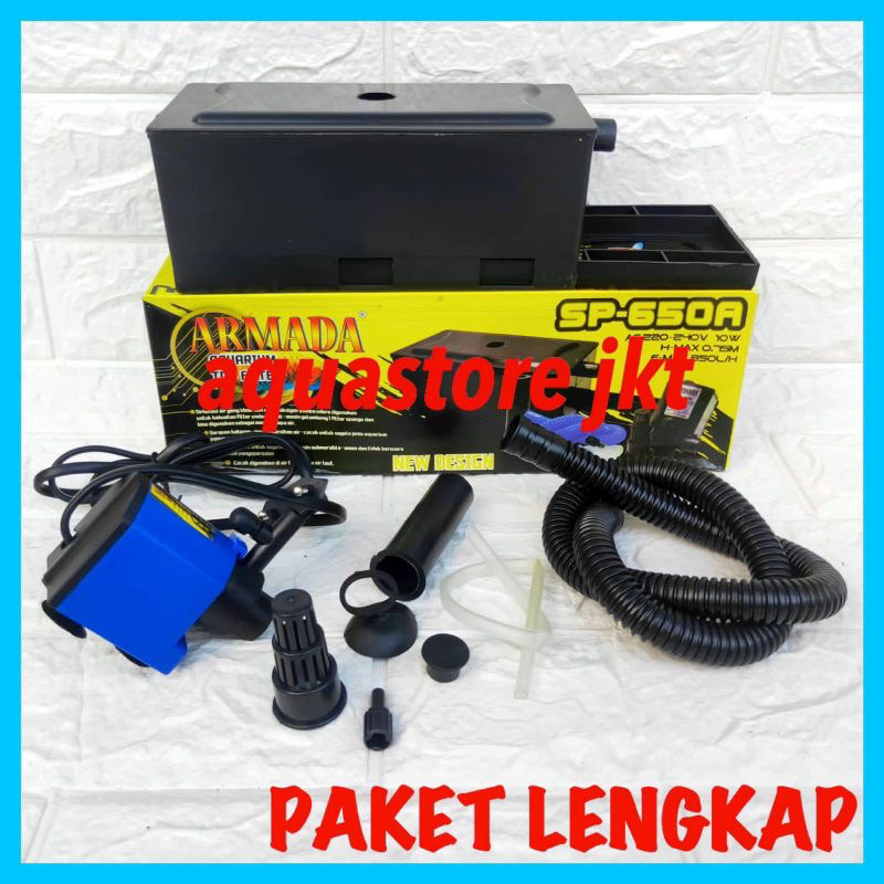 filter aquarium lengkap armada 650 top filter pembersih aquarium lengkap