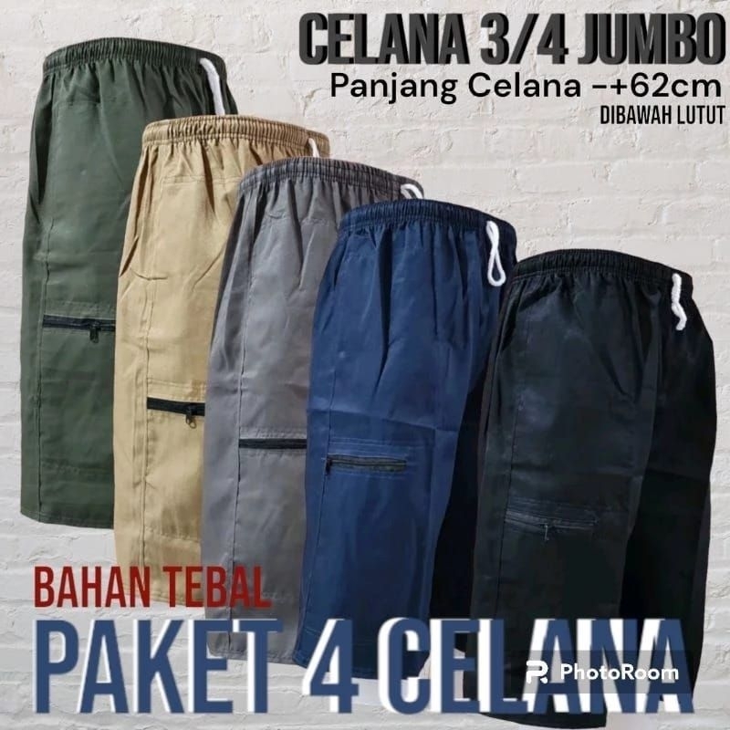 [PAKET 4 PCS] CELANA KOLOR BAPAK BAPAK/CELANA KOLOR PENDEK JUMBO/KOLOR JUMBO BAWAH LUTUT BAHAN TEBAL