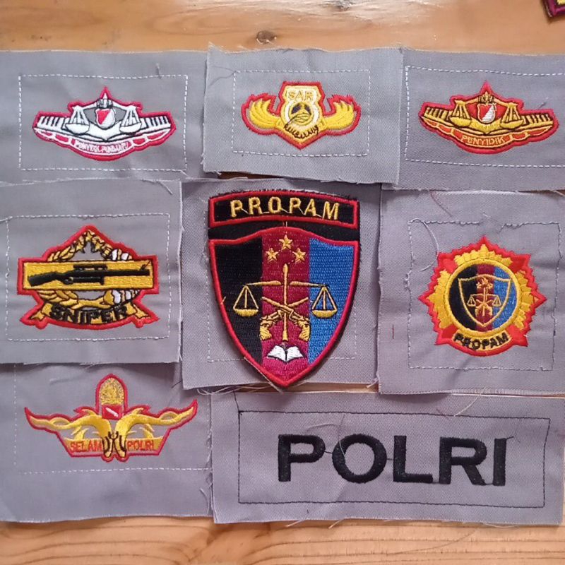 BET BORDIR LOGO LAMBANG ATRIBUT PROPAM POLRI