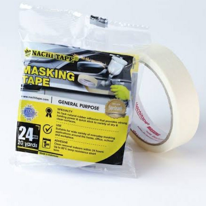 

KADproject - Masking Tape Nachi 1 inch ( 24mm x 20Y ) Lakban kertas Murah Berkualitas