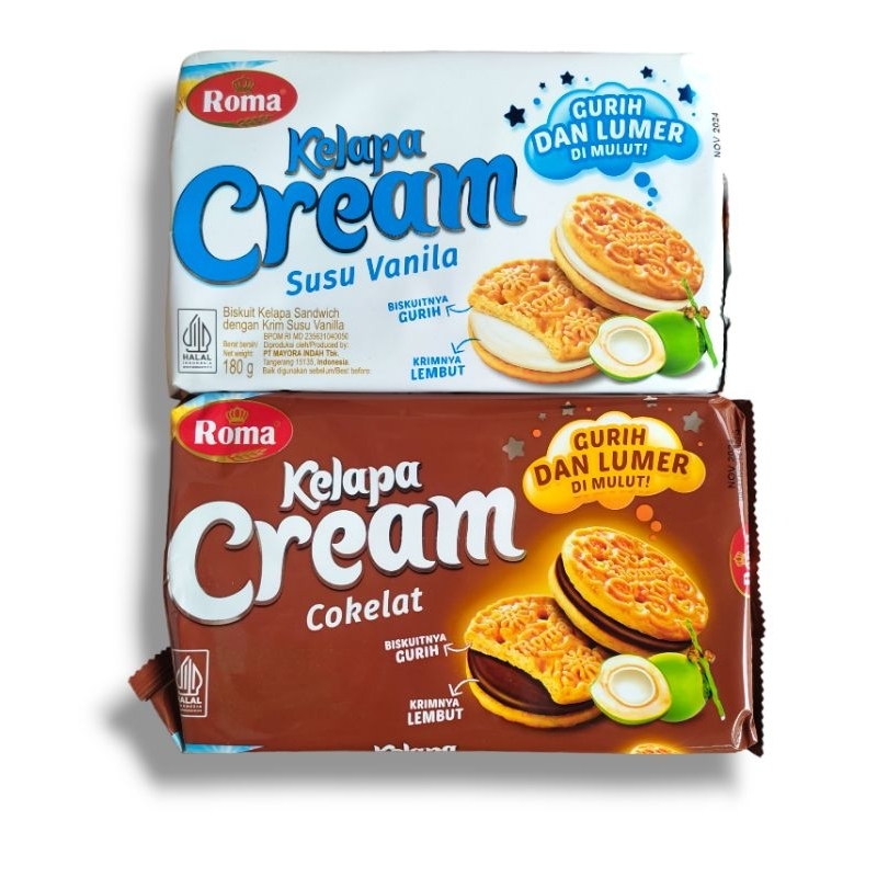 

Roma Kelapa Cream Coklat/Vanila 180g