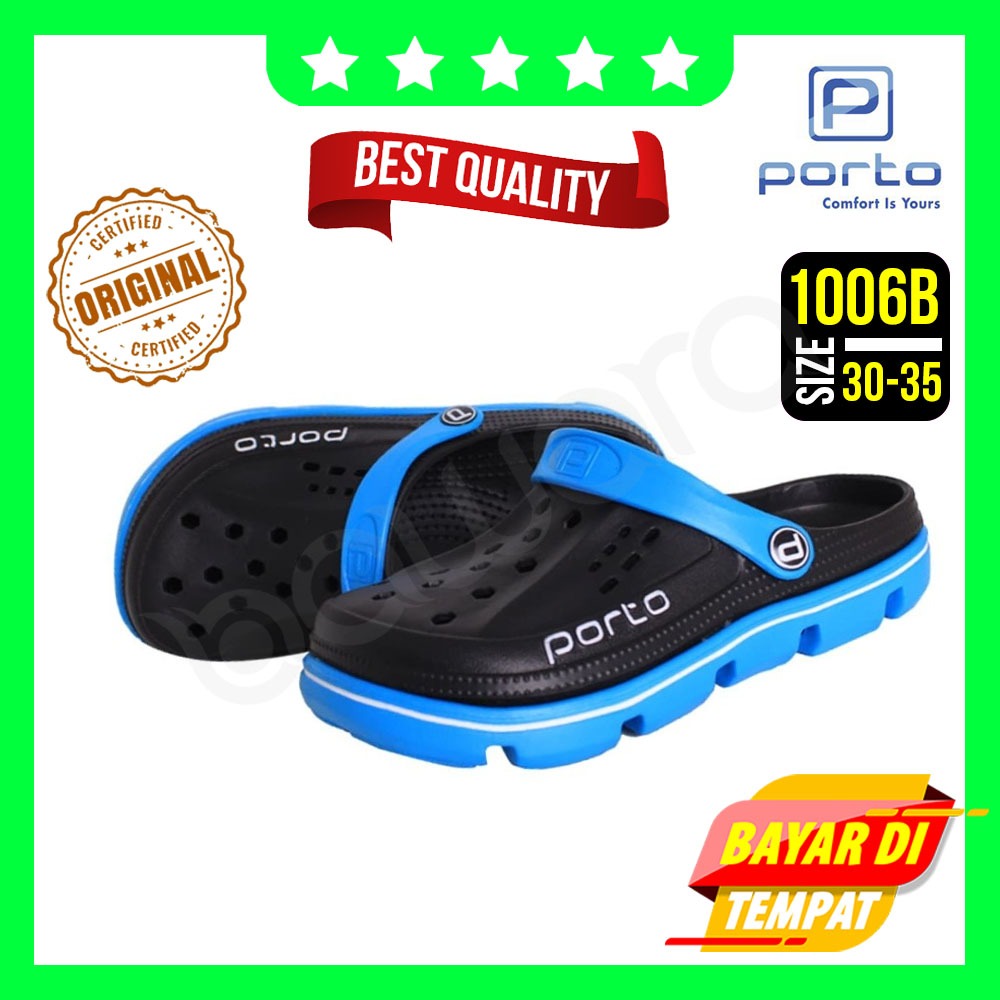 Sandal Anak Laki-Laki Porto 1006B Model Baim Premium Full Karet LVS