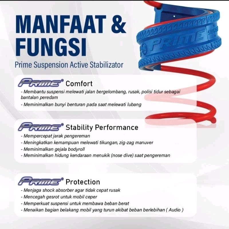 Prime Suspension / Prime Sport Damper / Prime Spring Buffer ( Semua jenis mobil )