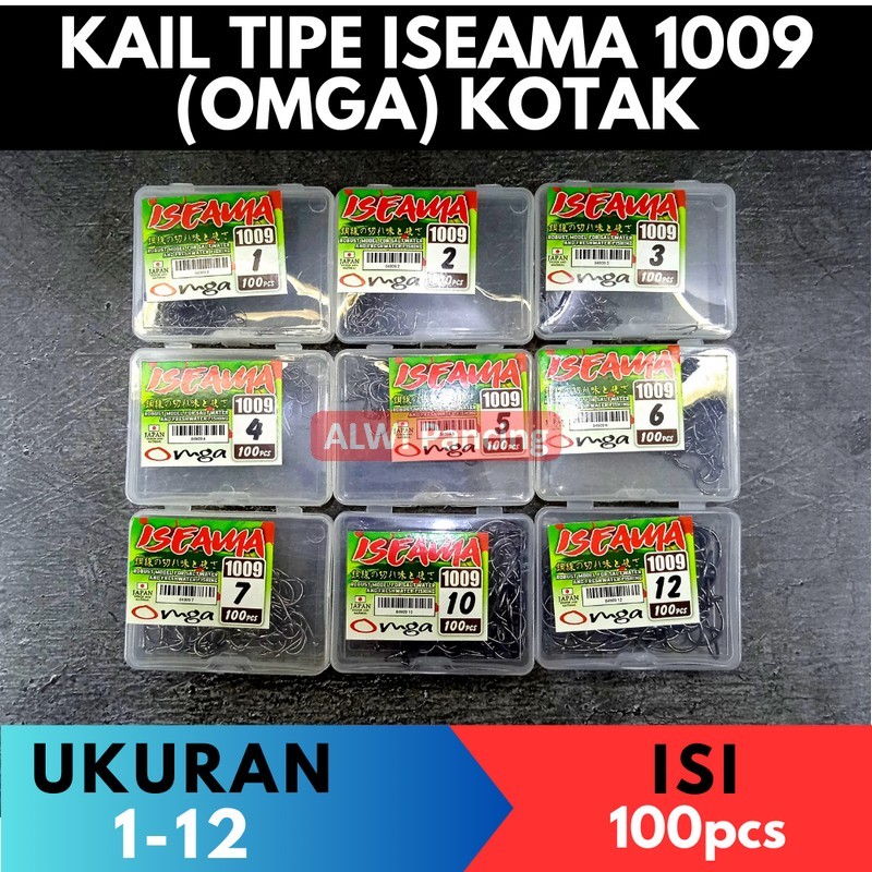 Mata Pancing ISEAMA OMGA KOTAK Kail Kotak Isi 100 pcs Tipe 1009