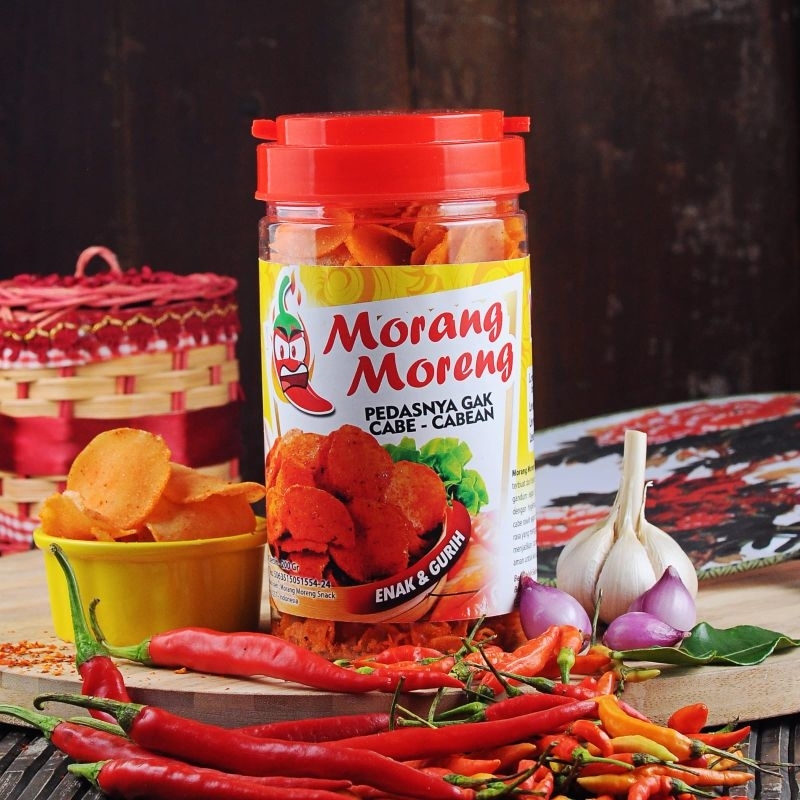 

Kripik Cireng Pedas Manis Morang Moreng Snack Cemilan Ringan Berbagai Rasa Kemasan Toples