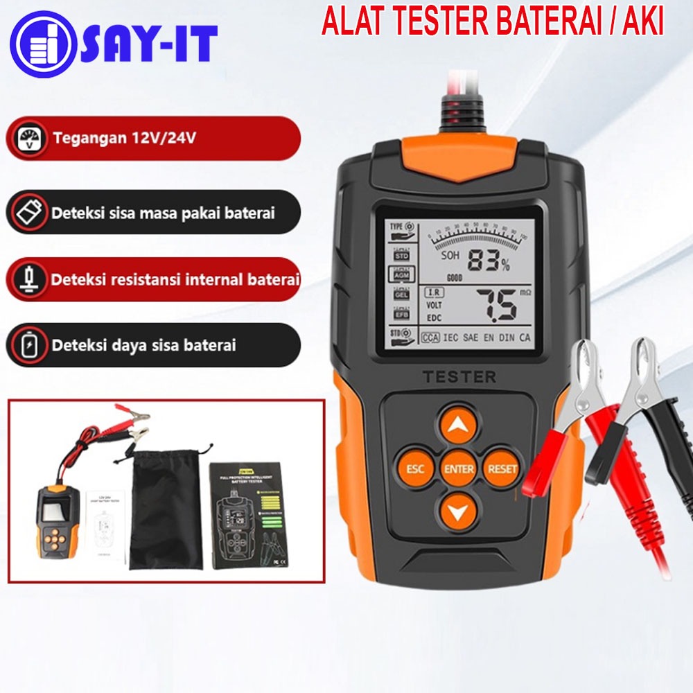 Alat Tes Baterai Aki Foxsur Life Detector Digital