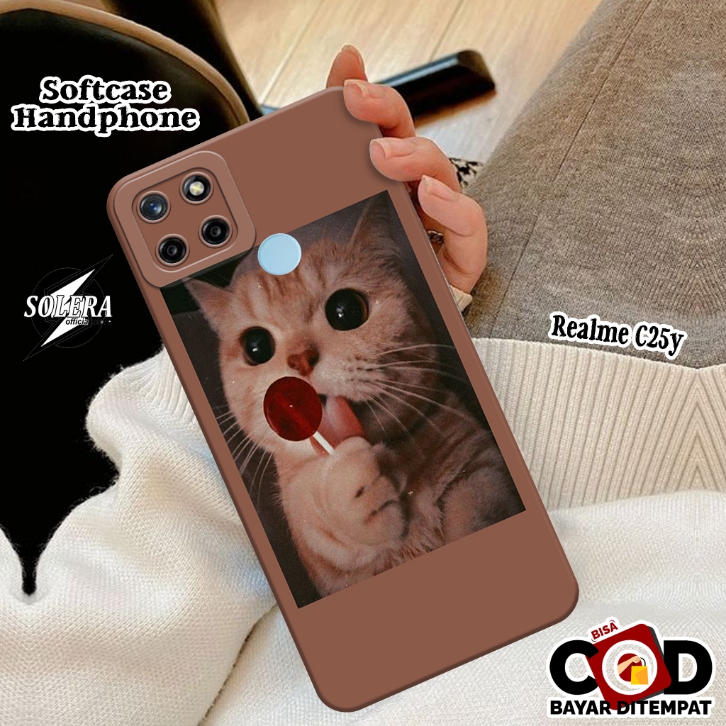 Case Realme C25Y Fashion Case Kartun Kucing Lucu Terbaru Silikon Pro Camera Softcase Realme C25Y Cov