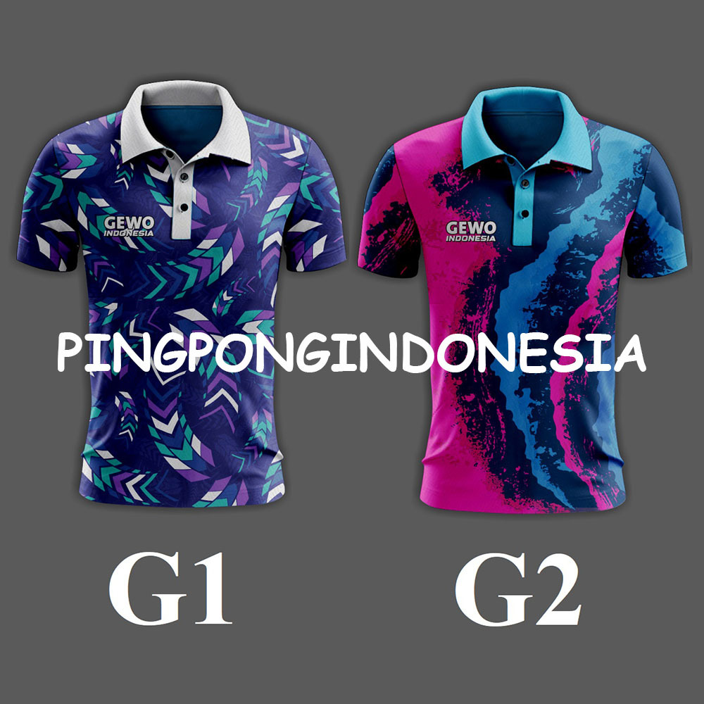 Gewo Indonesia Jersey Shirt - Baju Gewo Kaos Pingpong Tenis Meja Olahraga