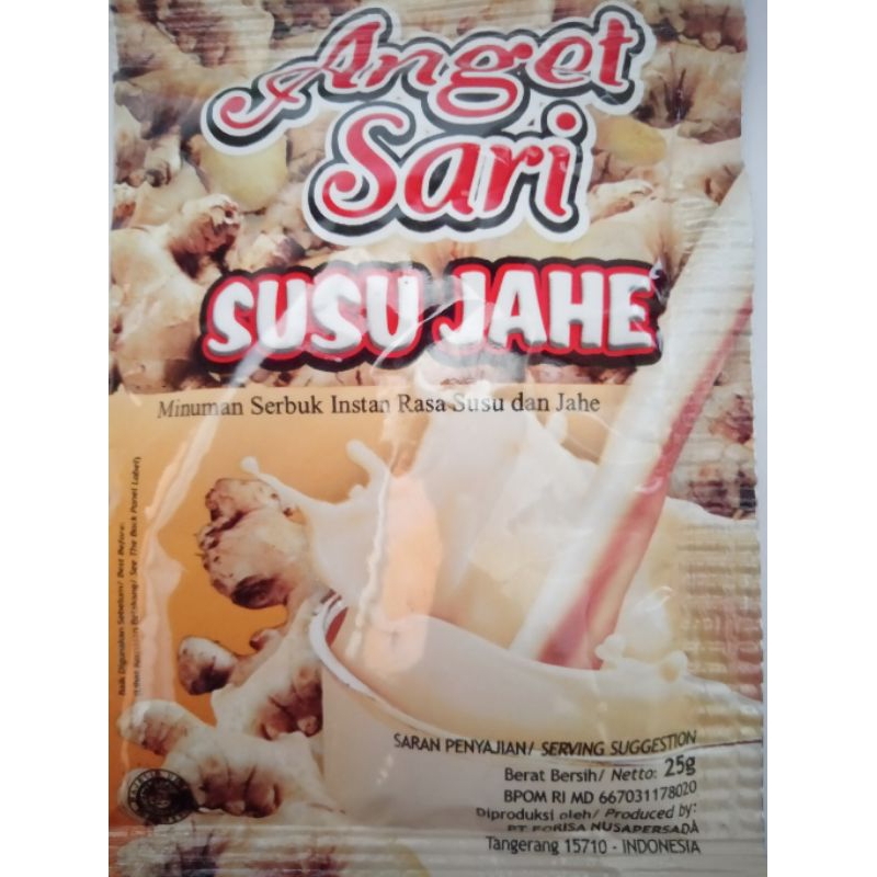 

susu jahe anget sari per renceng isi 10 sachet