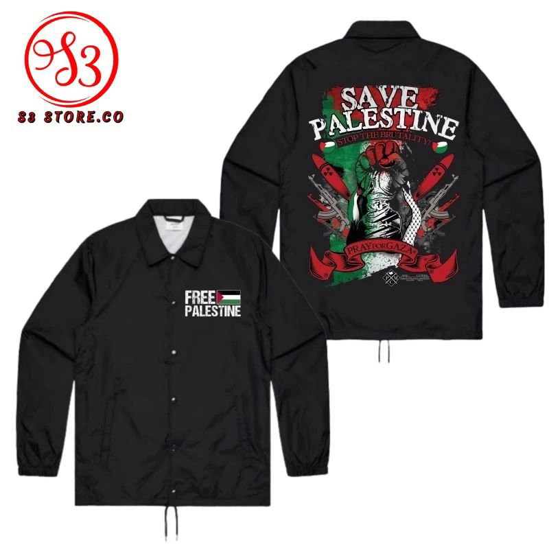 JAKET COACH SAVE PALESTINE/FREE PALESTINE/PALESTINA WINDBREAKER COACH JACKET pria wanita dewasa Best