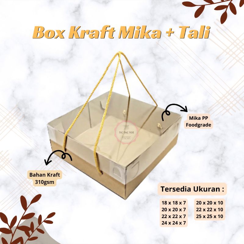 

Box Kraft Mika Tali Kotak Nasi Kemasan Kue Cake Roti Hampers/Dus Hampers/Dus Parsel/Dos mika/Dos Hampers/Dus Laminasi/Dos Nasi