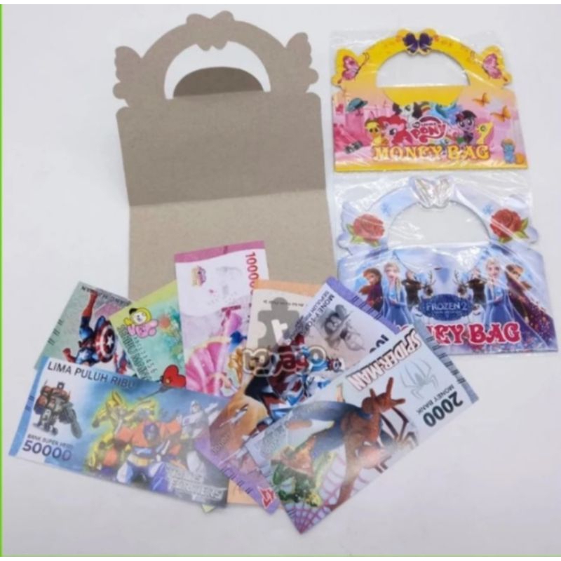 Money Bag Karakter Mainan Uang- uangan Anak