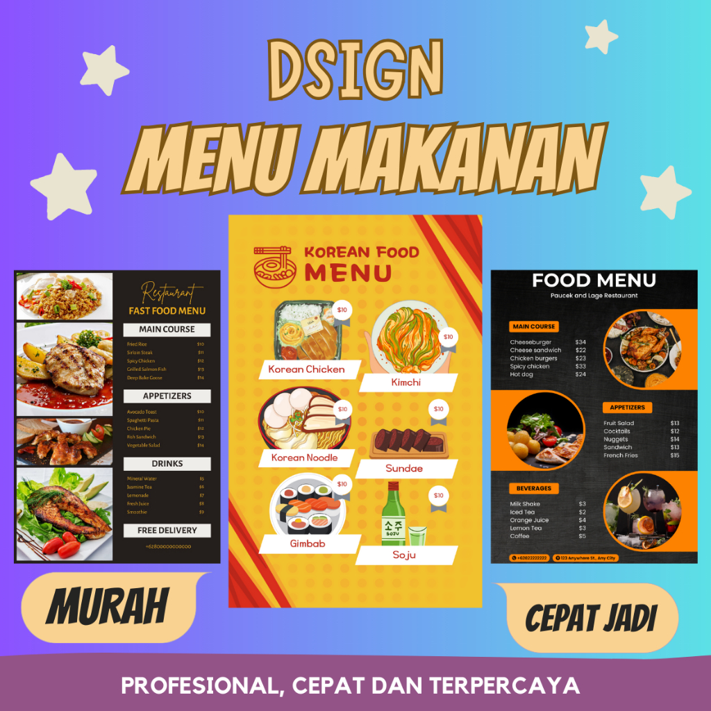 Desain Menu Makanan | Daftar Menu | Jasa Desain | Murah Cepat Profesional