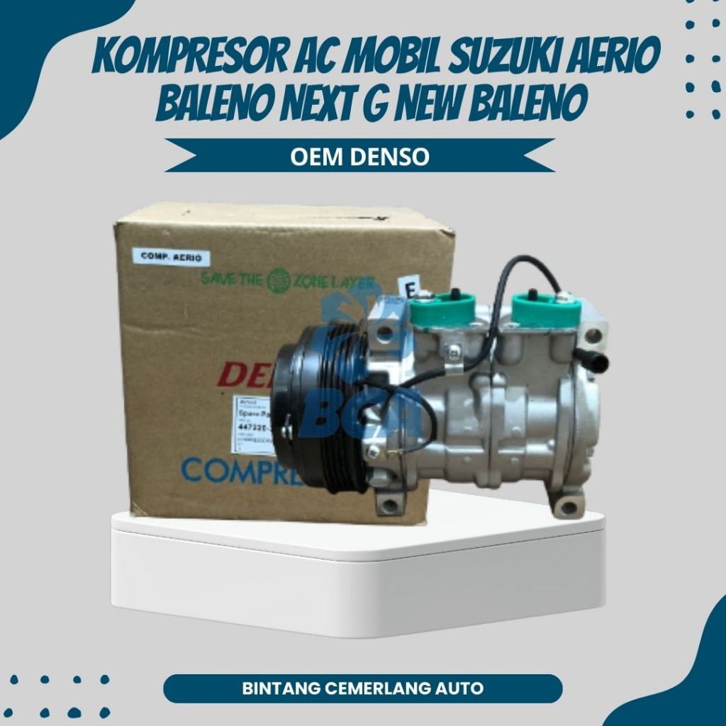 COMPRESSOR KOMPRESOR AC Mobil Suzuki Aerio Baleno Next G New Baleno OEM DENSO