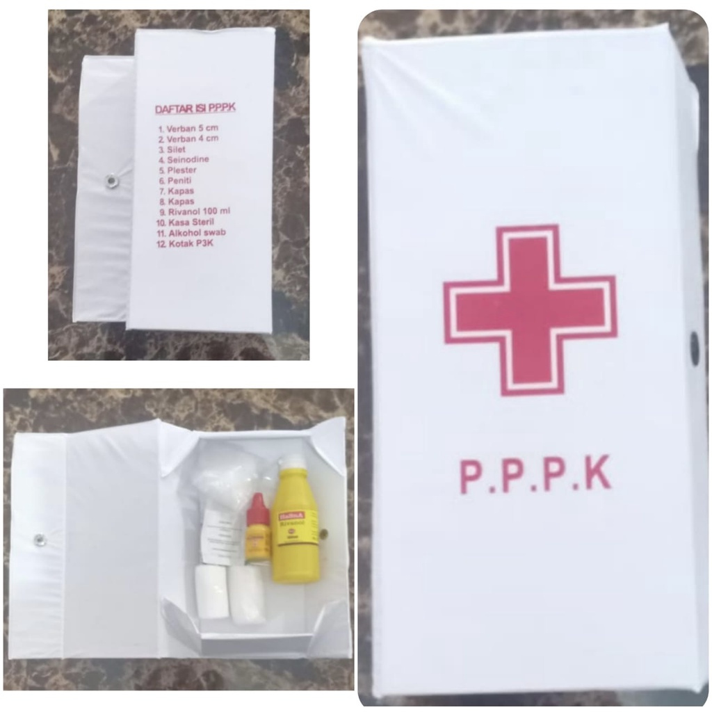 Kotak P3K Mobil / Kotak P3K Putih lengkap dengan Isi