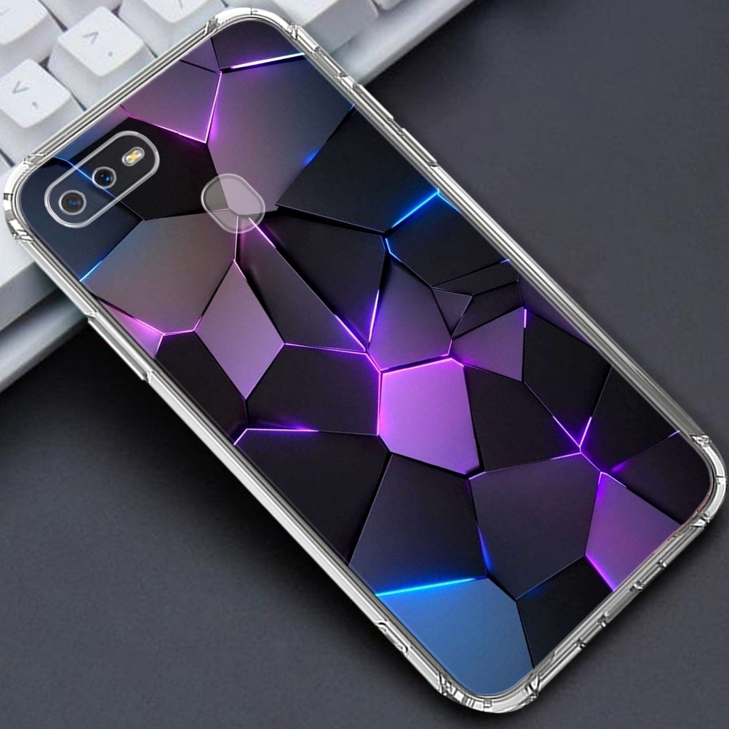 Softcase OPPO A5S /OPPO A12/OPPO A7  - Clear Case  MOTIF  ( LIGHT ) - Anticrack - Case Bening - Soft