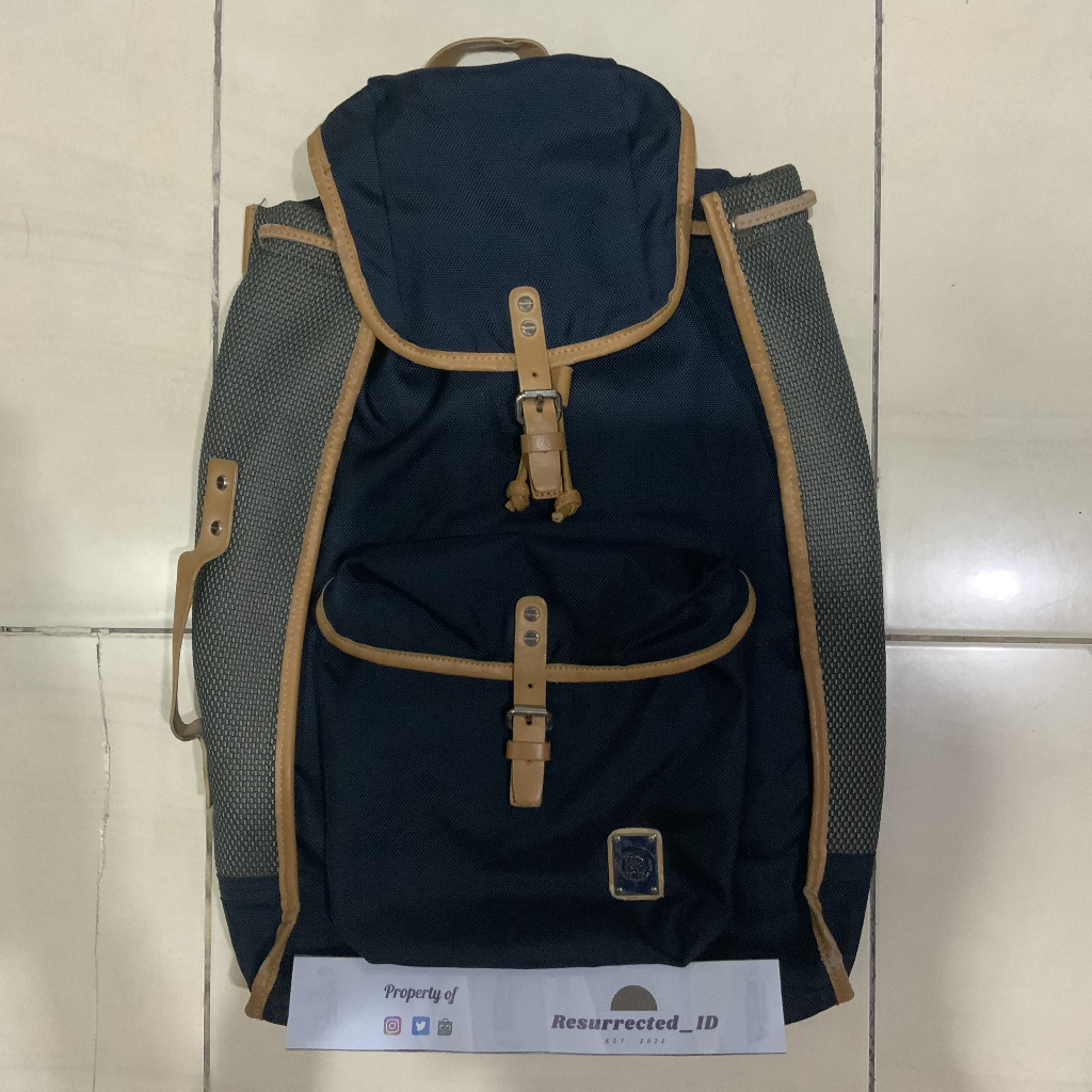 Tas Ransel Diesel K2 Holiday Trip Backpack Original Travel Laptop Kerja Navy Denim Leather Canvas