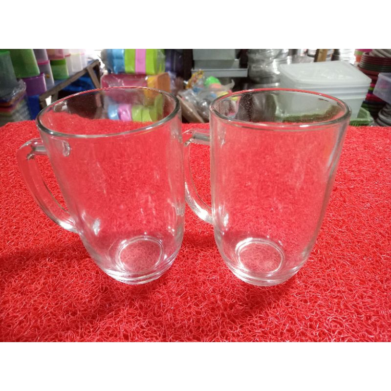 Gelas Kaca Teh Manis, Gelas Beling Polos Gagang, Gelas Ramping Polos