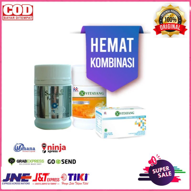 

Paket Hemat Kombinasi Susu Colostrum Super green Food Vitayang Pureway C