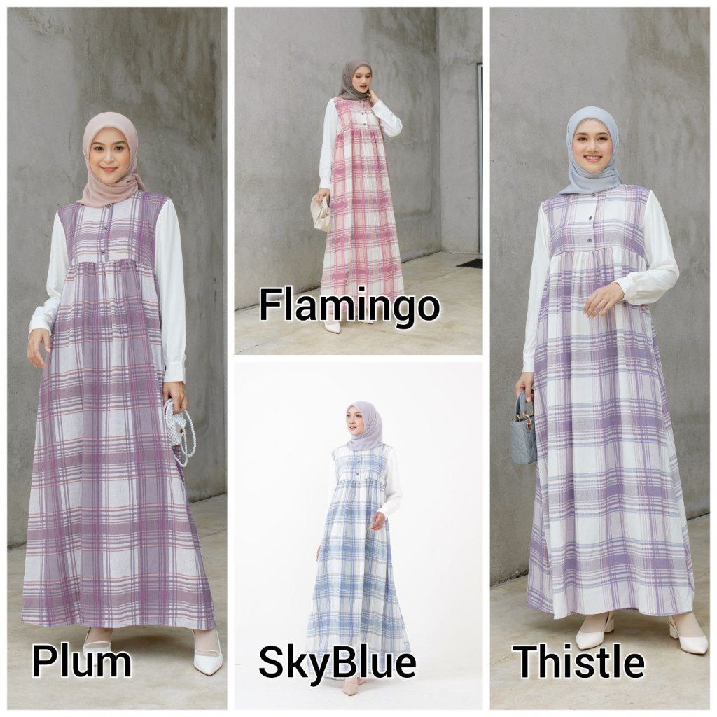 Eirene Dress Bahan Crinkle mix rayon twill size S-XL / tebal,bertekstur,tidak nerawang / dress korea