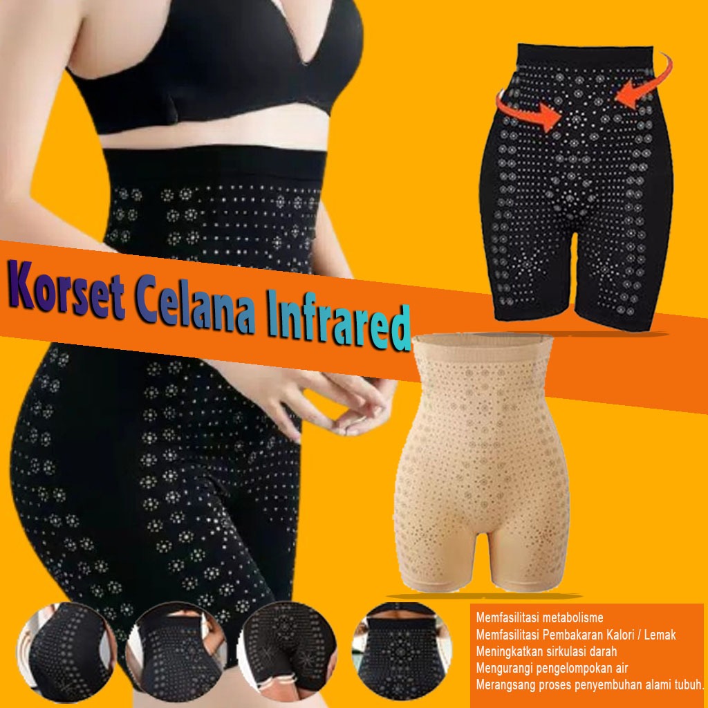 Celana Korset Infrared Slim Pants Pelangsing Pengecil Pembakar Lemak - Korset Pengecil Perut Buncit 