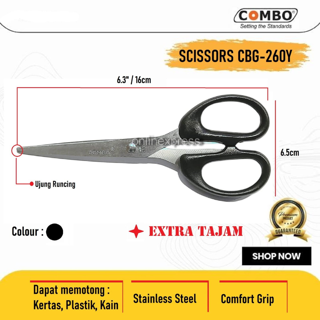 

Gunting Kertas / Scissors Stainless Steel / Gunting Besar CBG-260Y