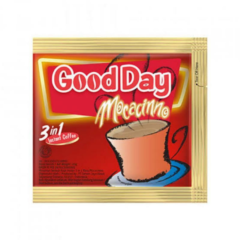 (SATUAN) GoodDay Mocacinno 20gr Kopi Instant Tanpa Ampas Rasa Mochachino Good Day Kapal Api Group